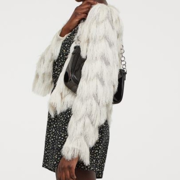 Long-sleeved, fine-knit cardigan with fringe - Picture 3 of 4